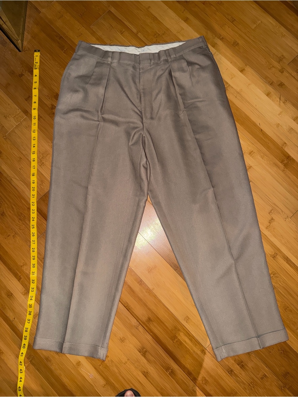 Perry Ellis Taupe Men's Dress Pants - Pleated Front